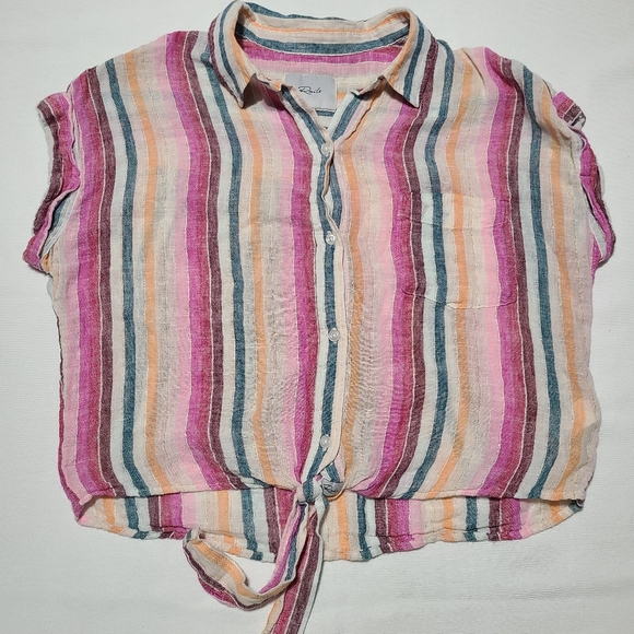 Rails Amelie Avila Stripe Button Down Shirt sz S - Picture 2 of 8